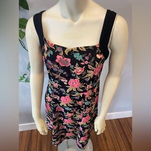 Loco Lindo rayon floral pop over easy slip dress size S